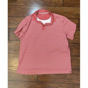 Walter Hagen Polo Shirt Men's XL Coral Geometric Retro Sportswear Preppy Dadcore